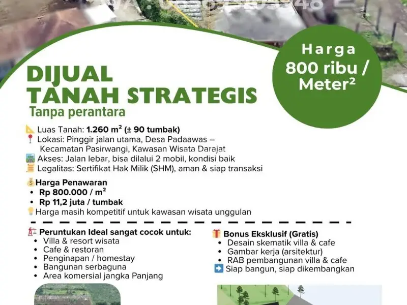 DIJUAL TANAH STRATEGIS KAWASAN WISATA DARAJAT GARUT - 1/5