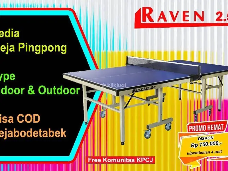 Tenis meja pingpong merk RAVEN 25 - 1/4