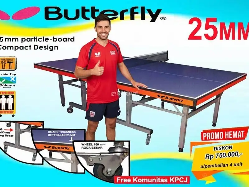 Tenis meja pingpong merk BUTTERFLY 25MM - 1/4