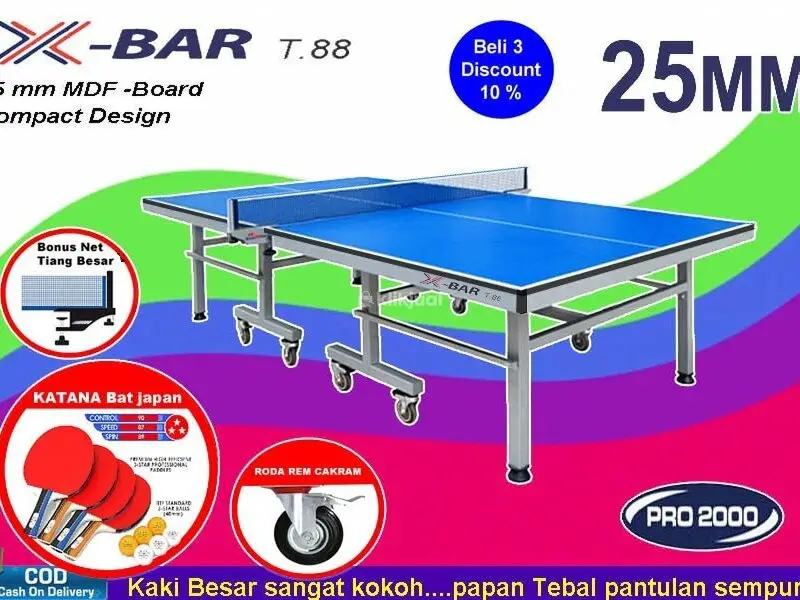Tenis meja pingpong merk X-BAR T88 - 2/5