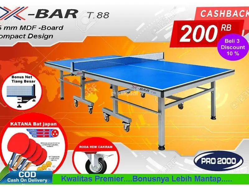 Tenis meja pingpong merk X-BAR T88 - 4/5